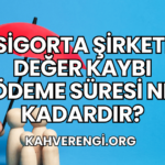 Sigorta Şirketi Değer Kaybı Ödeme Süresi Ne Kadardır?